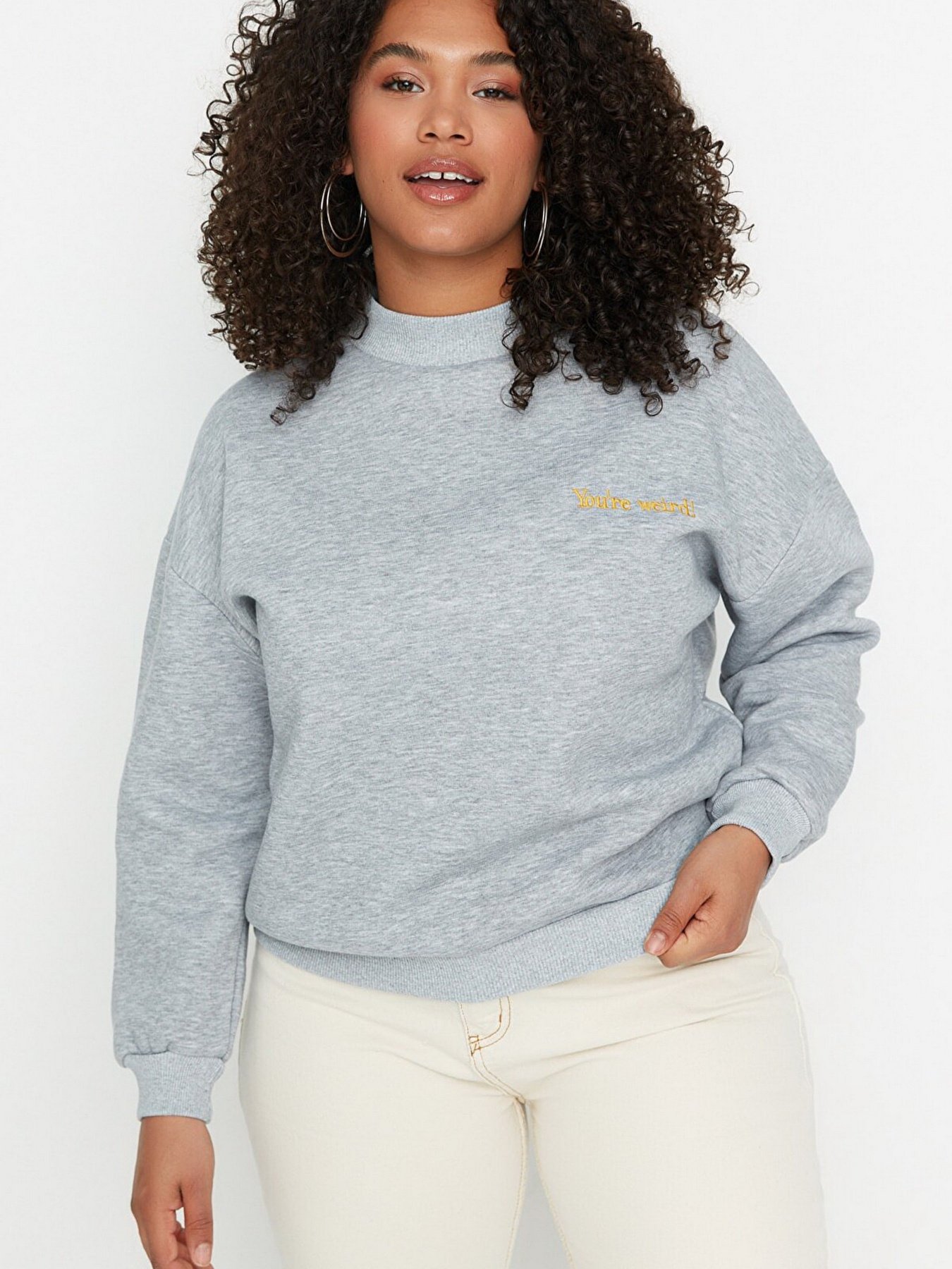 Свитшот Trendyol модель TBBAW23AO00000/Gri Фото