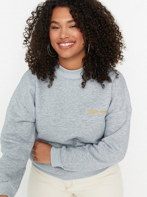 Свитшот Trendyol модель TBBAW23AO00000/Gri Фото