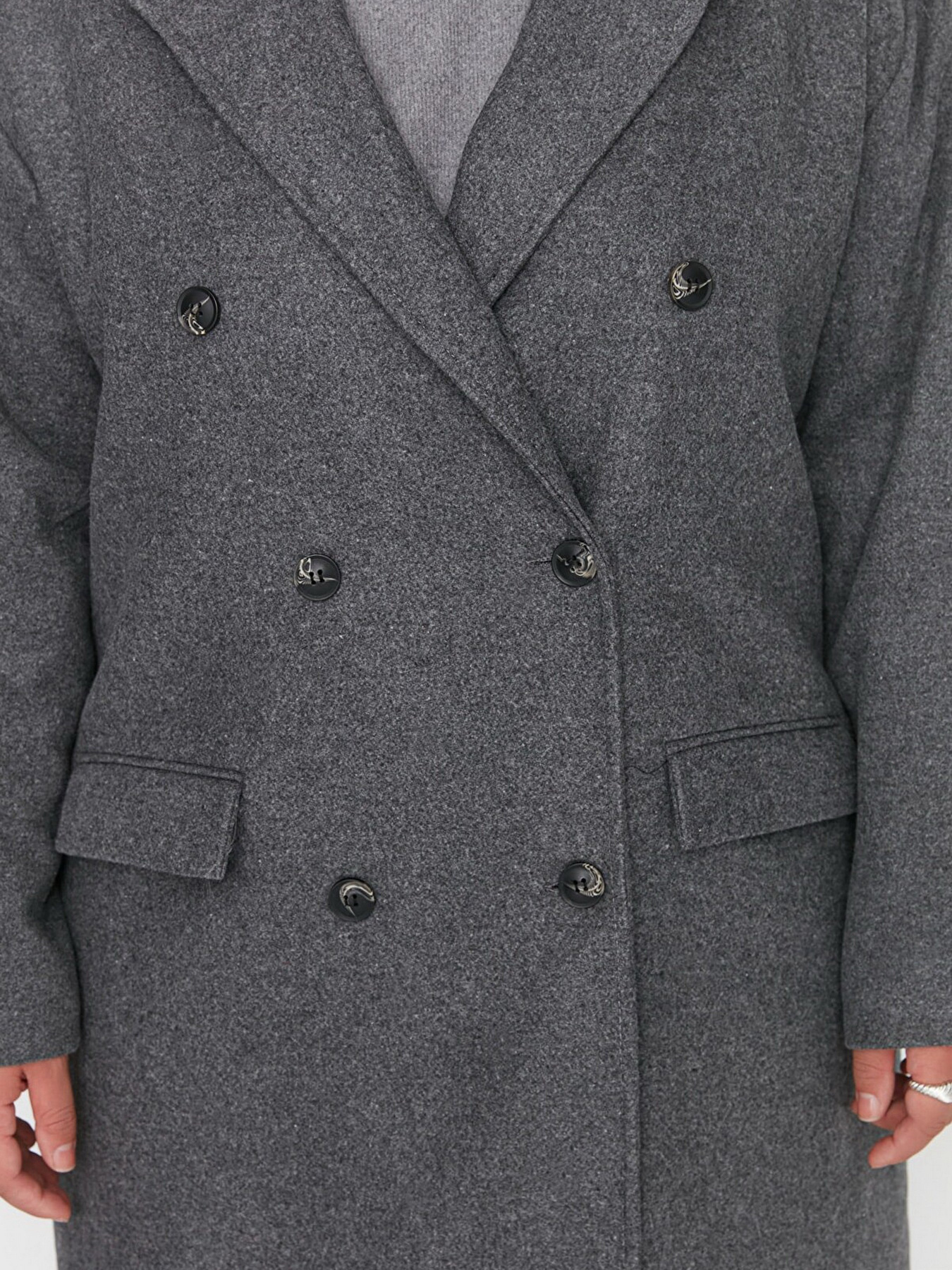 Пальто Trendyol модель TBBAW23KB00008/Gri Фото