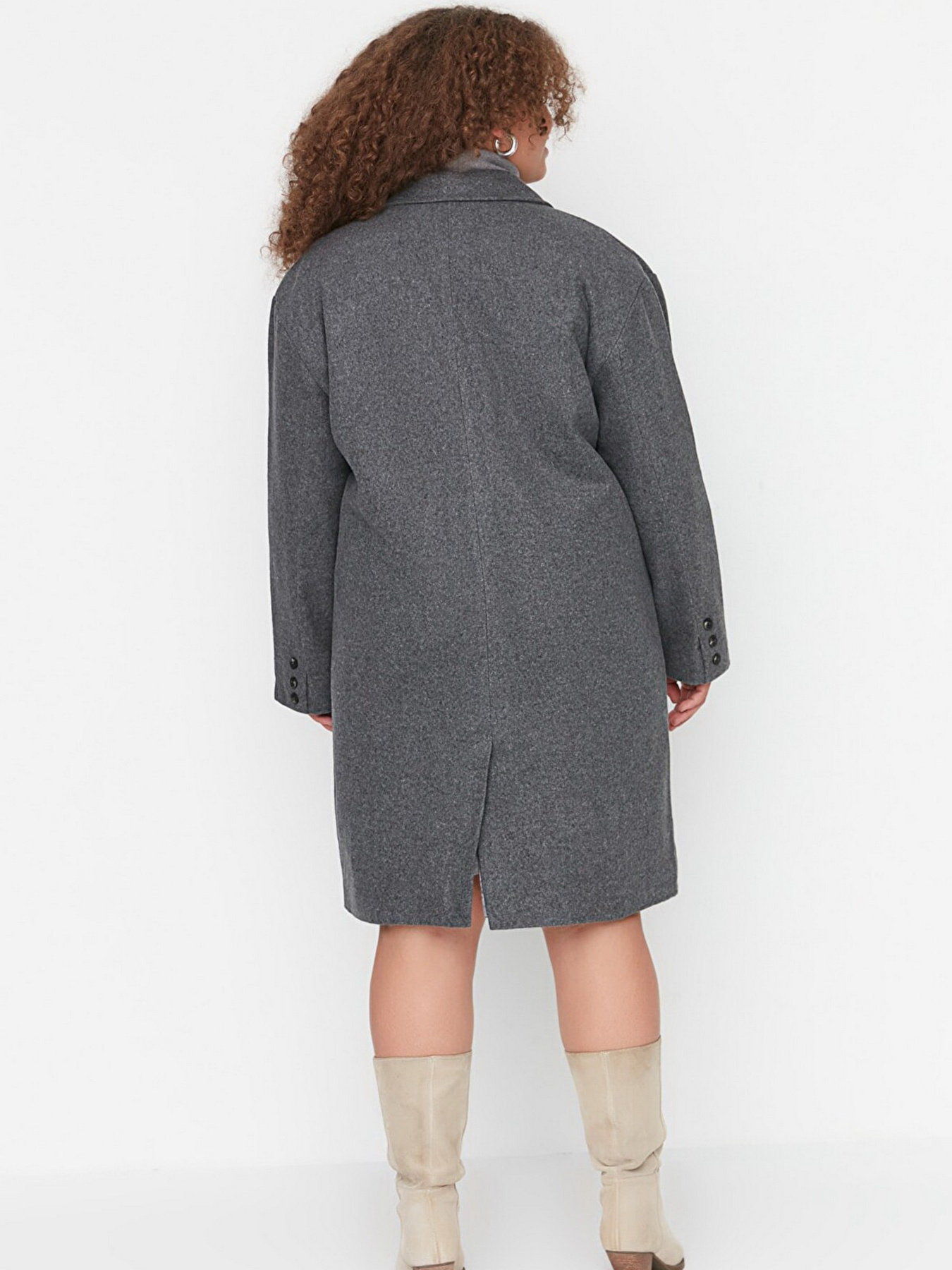 Пальто Trendyol модель TBBAW23KB00008/Gri Фото