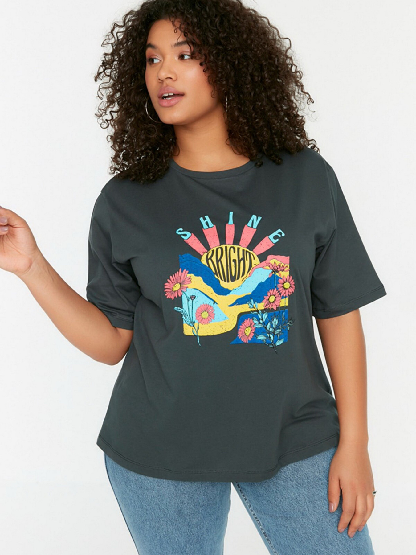 Футболка Trendyol модель TBBSS22TS1944/Antrasit Фото