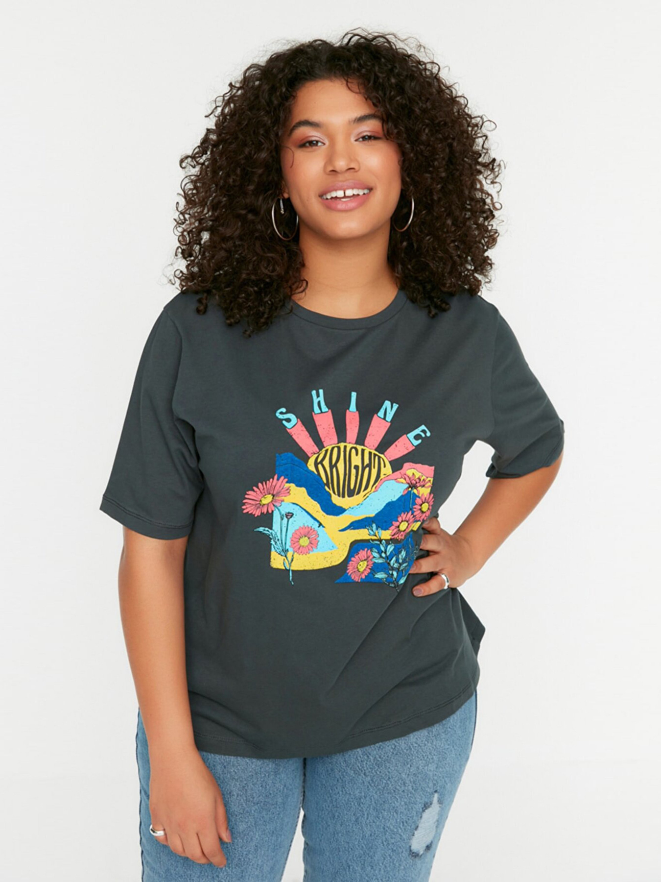 Футболка Trendyol модель TBBSS22TS1944/Antrasit Футболка Trendyol модель TBBSS22TS1944/Antrasit Фото