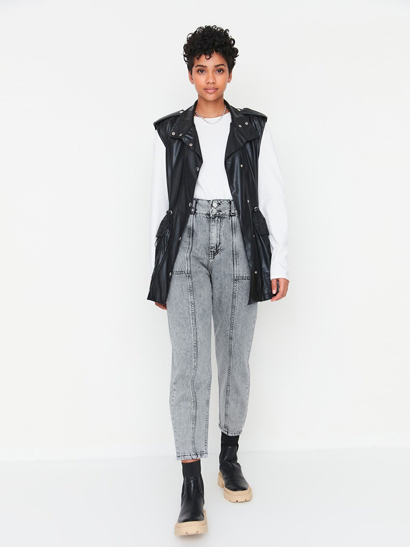 Джинси мом Trendyol модель TCTAW22JE0338/Antrasit Фото