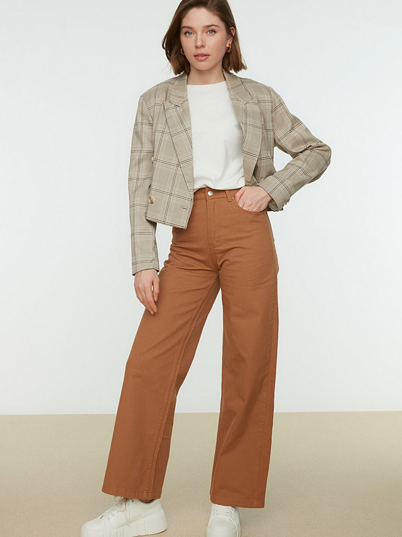 Широкі джинси Trendyol модель TCTAW22JE1133/Kahverengi Фото