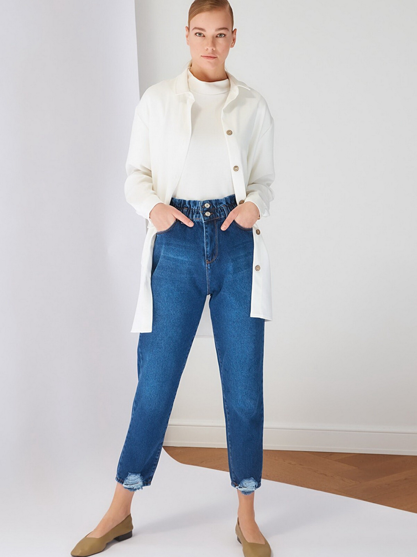 Бойфренди Trendyol модель TCTSS21JE0603/Mavi Фото