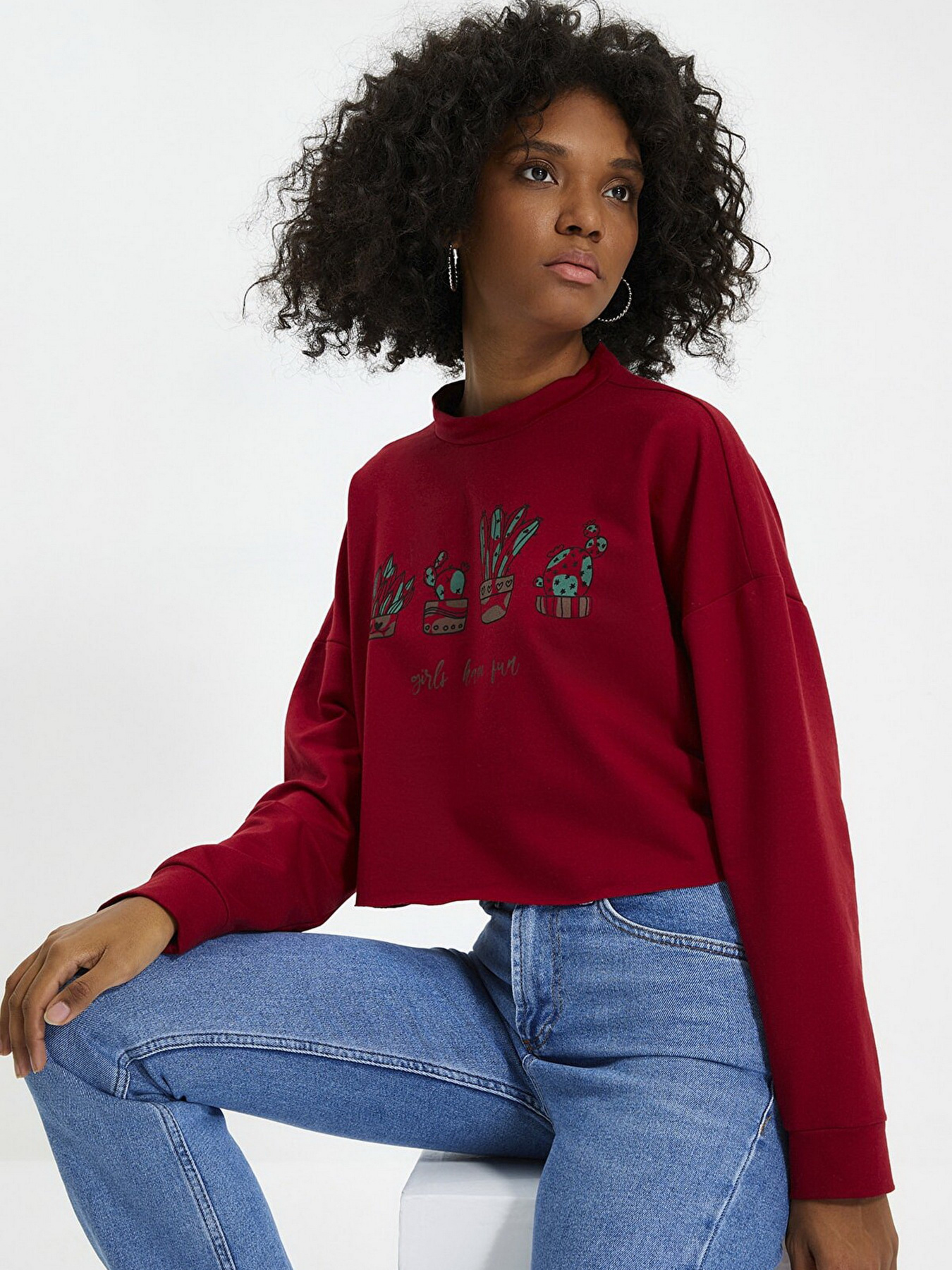 Свитшот Trendyol модель TWOAW22SW2302/Bordo Фото