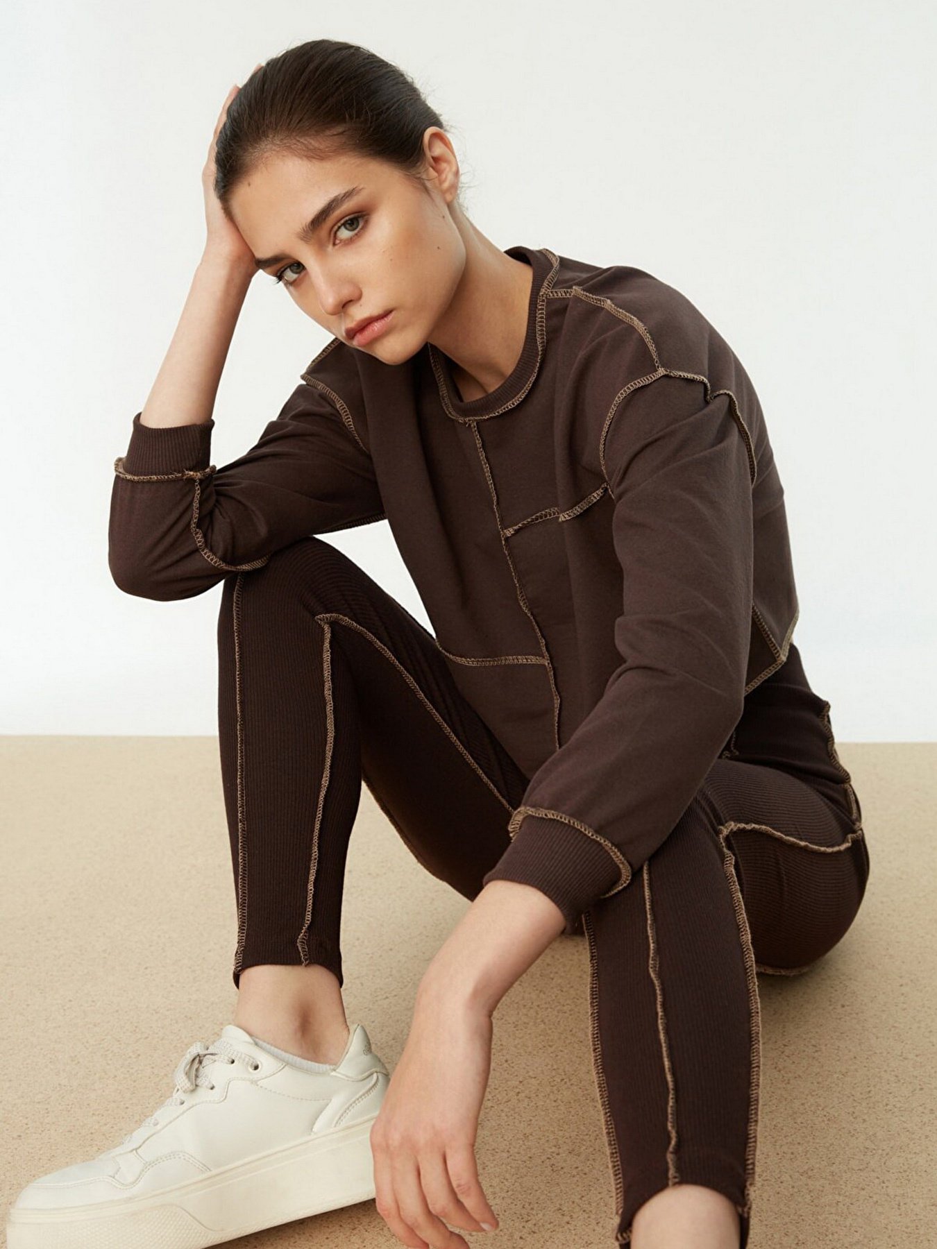 Леггинсы Trendyol модель TWOAW22TA0092/Kahverengi Фото