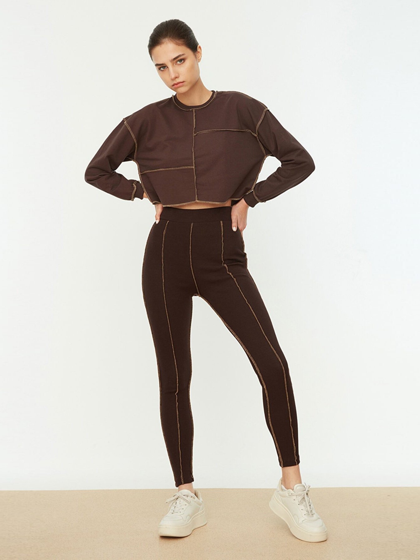 Леггинсы Trendyol модель TWOAW22TA0092/Kahverengi Фото