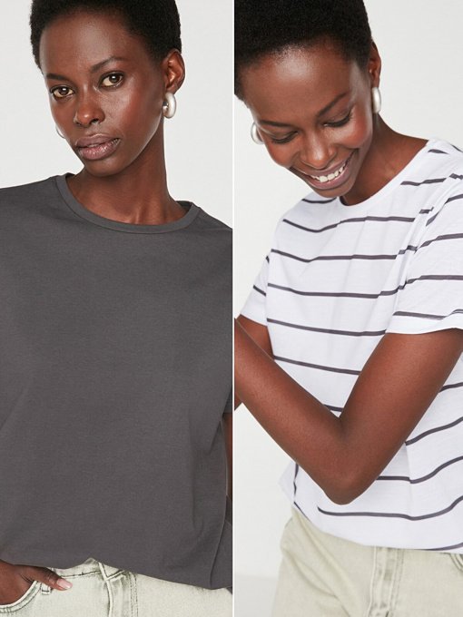 Набір футболок Trendyol модель TWOSS20TS0141/Antrasit-Cok Renkli Фото