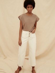 Широкие джинсы Trendyol модель TWOSS21JE0298/Ekru Фото