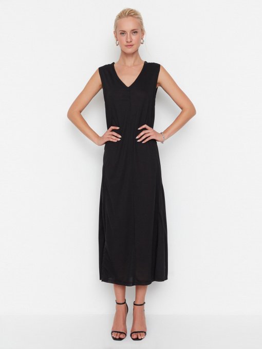 Платье миди Trendyol модель TWOSS22EL00528/Siyah Фото