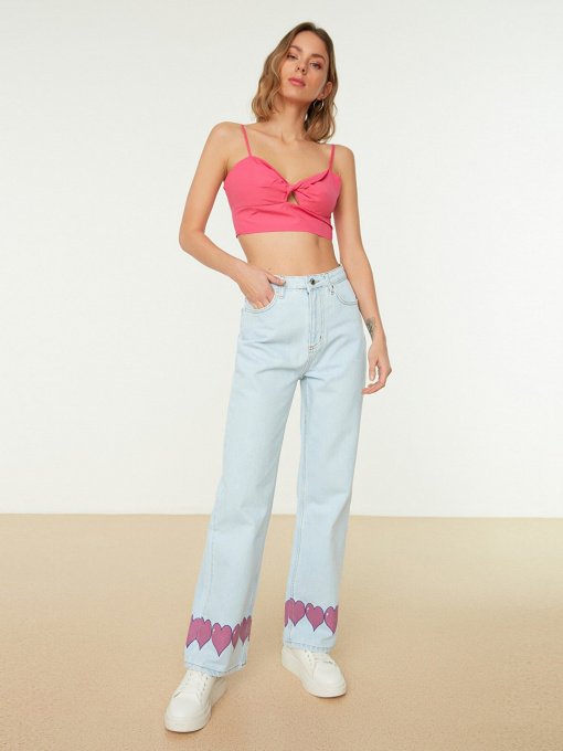 Широкие джинсы Trendyol модель TWOSS22JE0448/Acik Mavi Фото