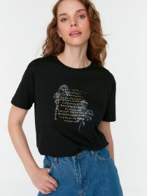 Футболка Trendyol модель TWOSS22TS00109/Siyah Фото