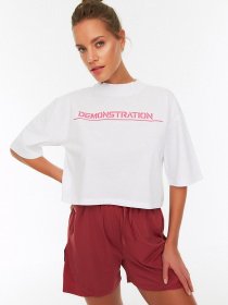 Футболка Trendyol модель TWOSS22TS00131/Beyaz Фото