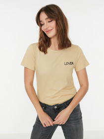 Футболка Trendyol модель TWOSS22TS00141/Bej Фото