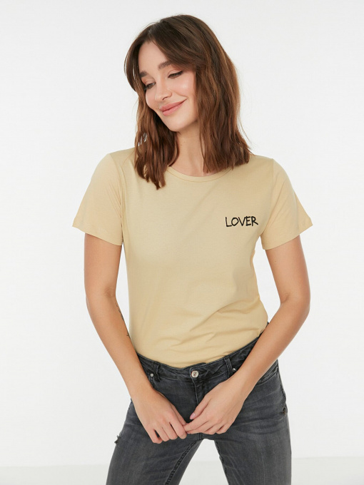 Футболка Trendyol модель TWOSS22TS00141/Bej Фото