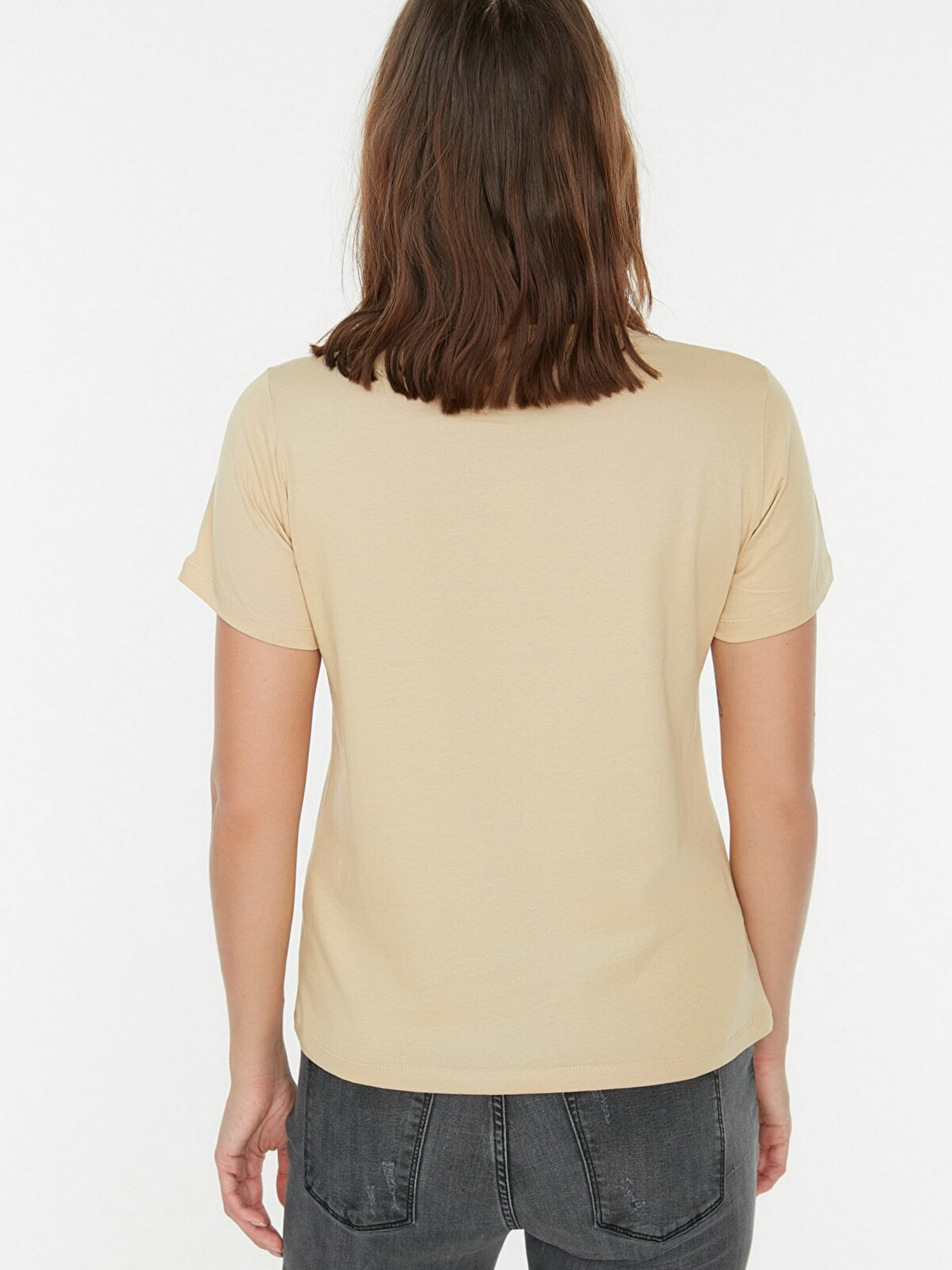 Футболка Trendyol модель TWOSS22TS00141/Bej Фото