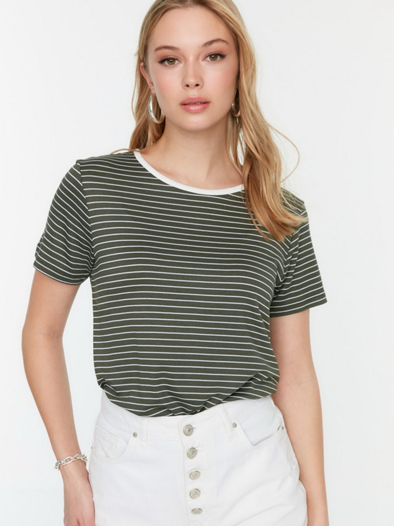 Футболка Trendyol модель TWOSS22TS00146/Haki Фото