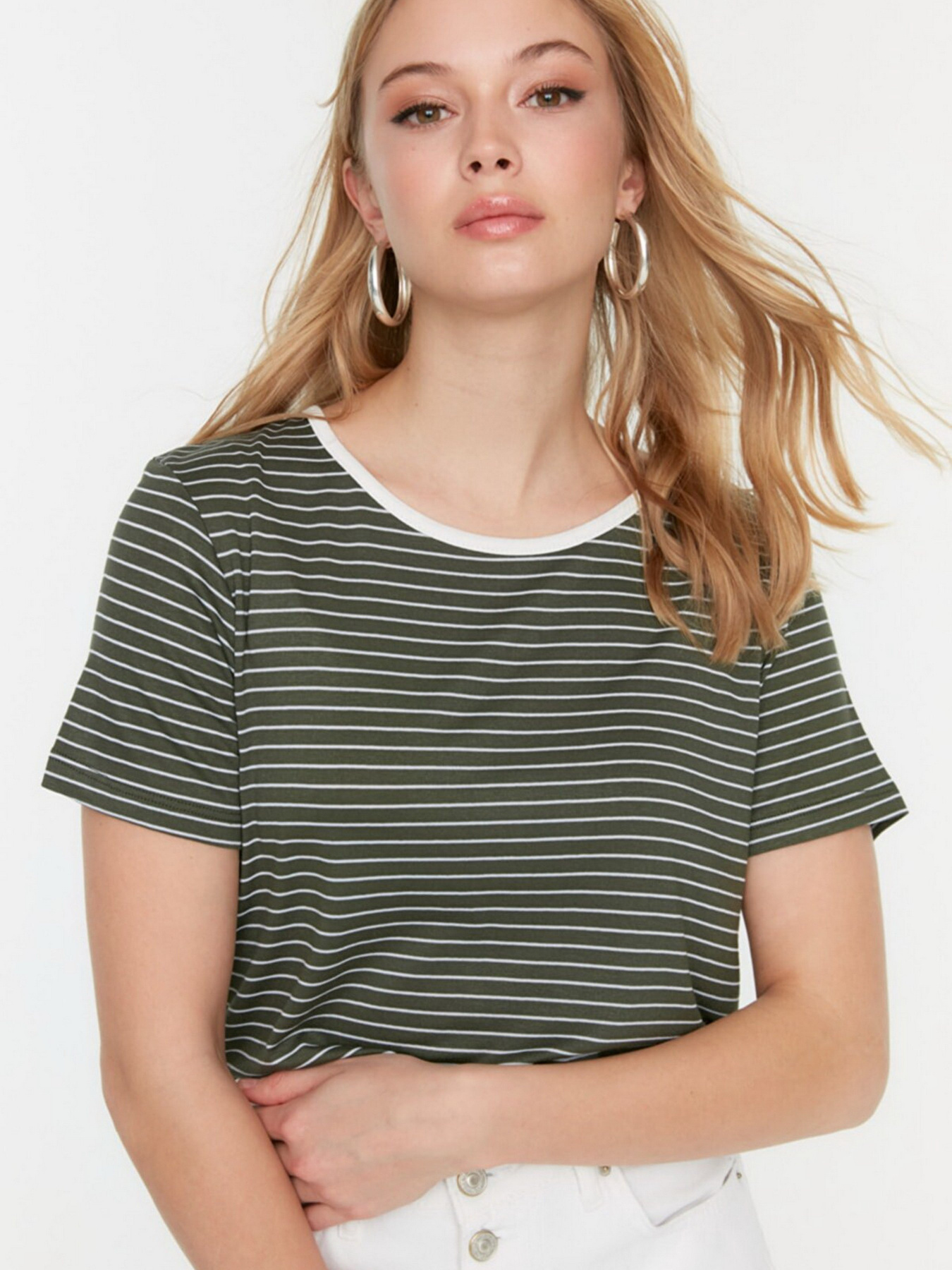 Футболка Trendyol модель TWOSS22TS00146/Haki Футболка Trendyol модель TWOSS22TS00146/Haki Фото