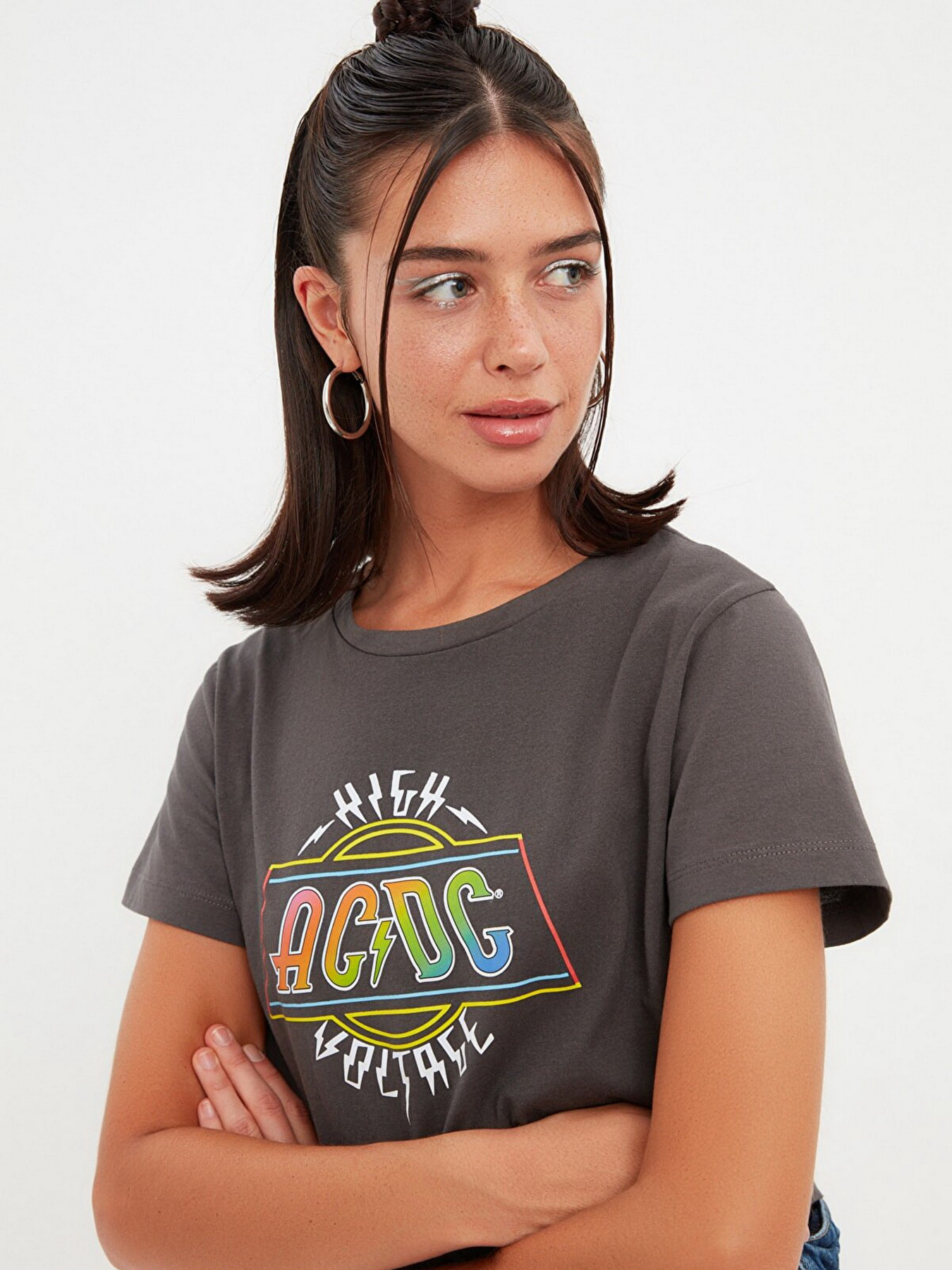 Футболка Trendyol модель TWOSS22TS0038/Antrasit Фото