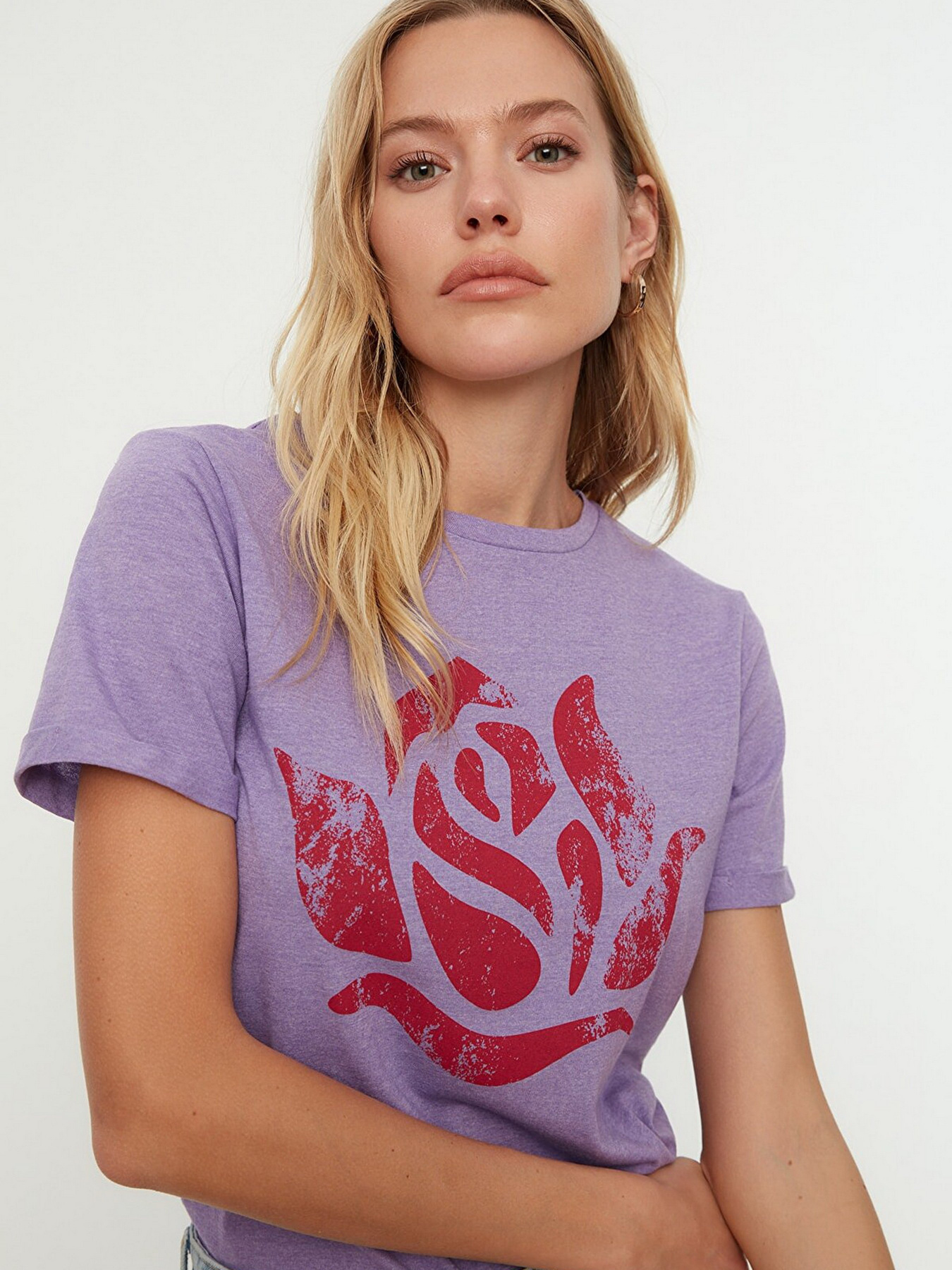 Футболка Trendyol модель TWOSS22TS0867/Lila Футболка Trendyol модель TWOSS22TS0867/Lila Фото