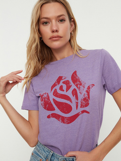 Футболка Trendyol модель TWOSS22TS0867/Lila Фото