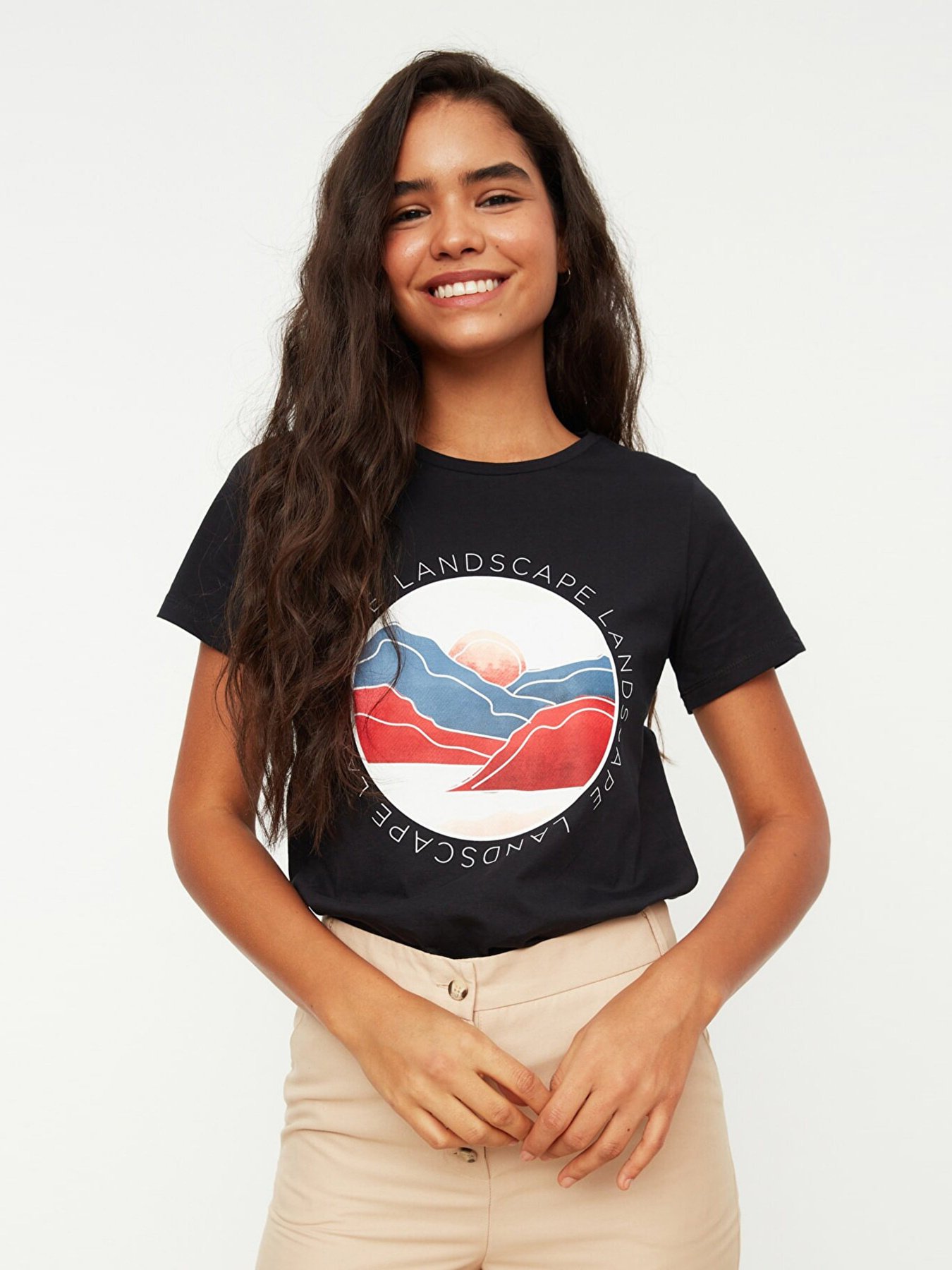 Футболка Trendyol модель TWOSS22TS0959/Siyah Фото