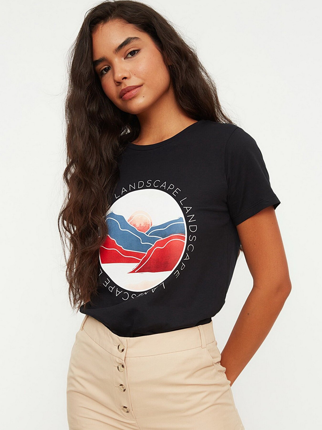 Футболка Trendyol модель TWOSS22TS0959/Siyah Фото