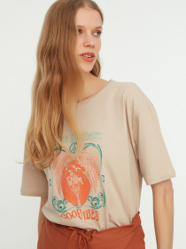Футболка Trendyol модель TWOSS22TS0997/Bej Фото