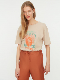 Футболка Trendyol модель TWOSS22TS0997/Bej Фото
