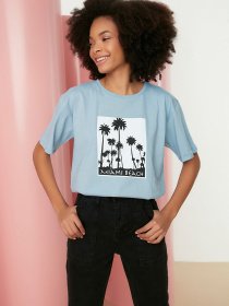 Футболка Trendyol модель TWOSS22TS1122/Mavi Фото