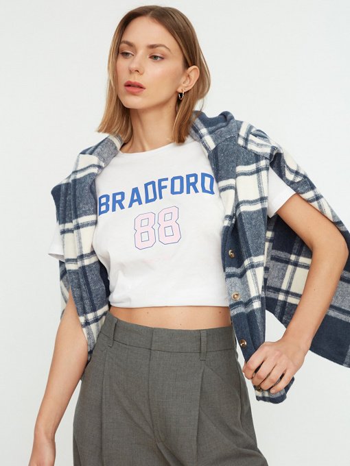 Футболка Trendyol модель TWOSS22TS1296/Beyaz Фото