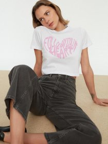 Футболка Trendyol модель TWOSS22TS1368/Beyaz Фото