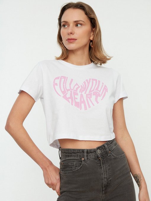 Футболка Trendyol модель TWOSS22TS1368/Beyaz Фото