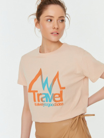 Футболка Trendyol модель TWOSS22TS1477/Bej Фото