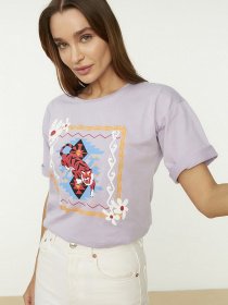 Футболка Trendyol модель TWOSS22TS1518/Lila Фото