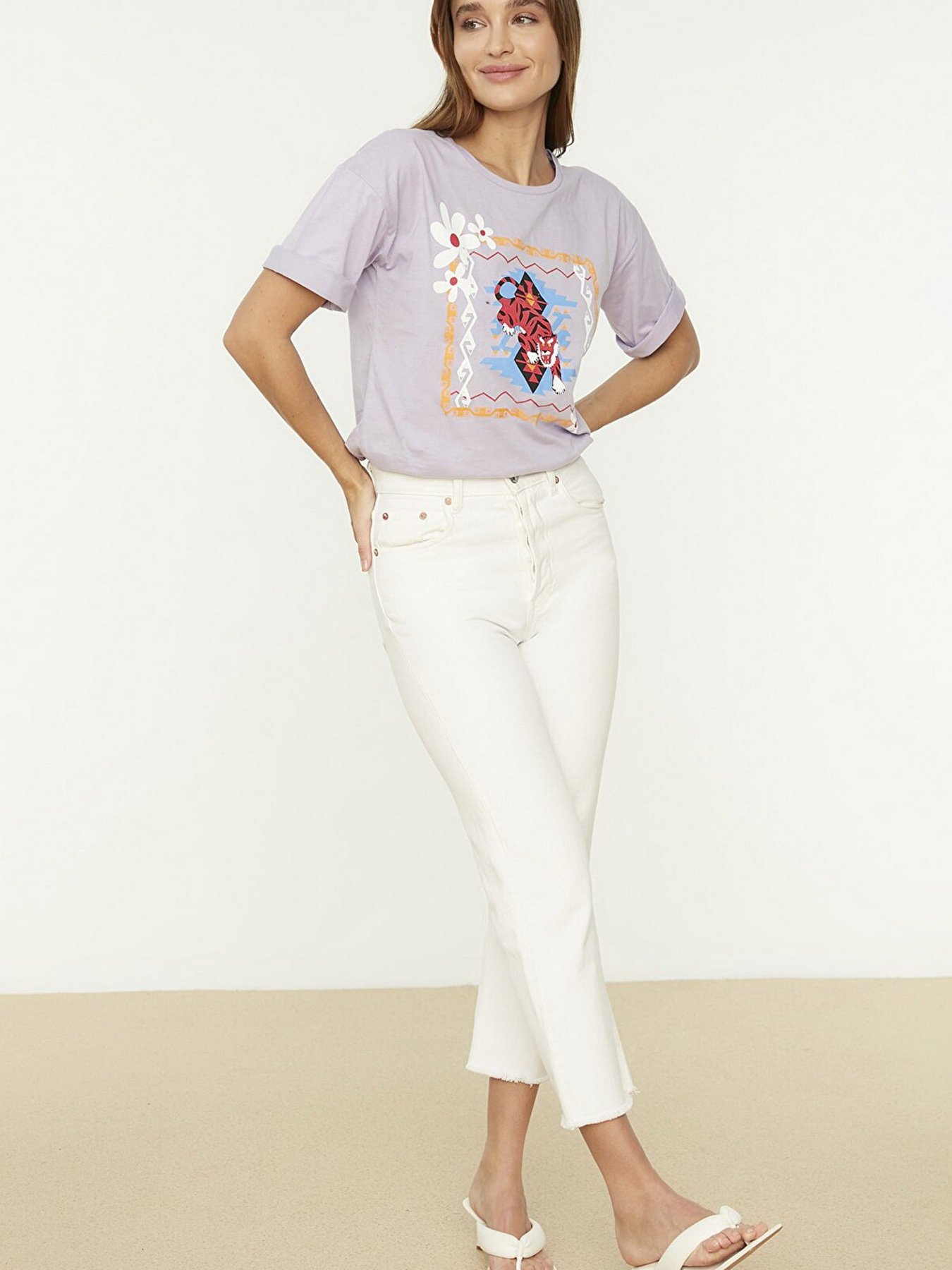 Футболка Trendyol модель TWOSS22TS1518/Lila Фото