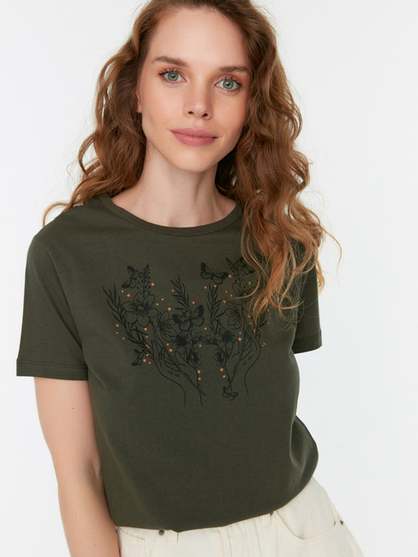 Футболка Trendyol модель TWOSS22TS1624/Haki Фото