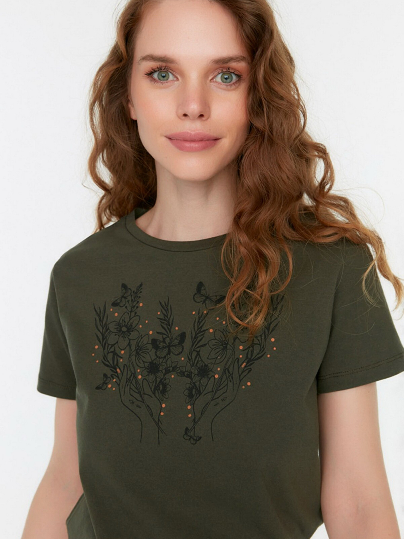 Футболка Trendyol модель TWOSS22TS1624/Haki Фото