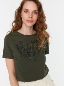 Футболка Trendyol модель TWOSS22TS1624/Haki Фото