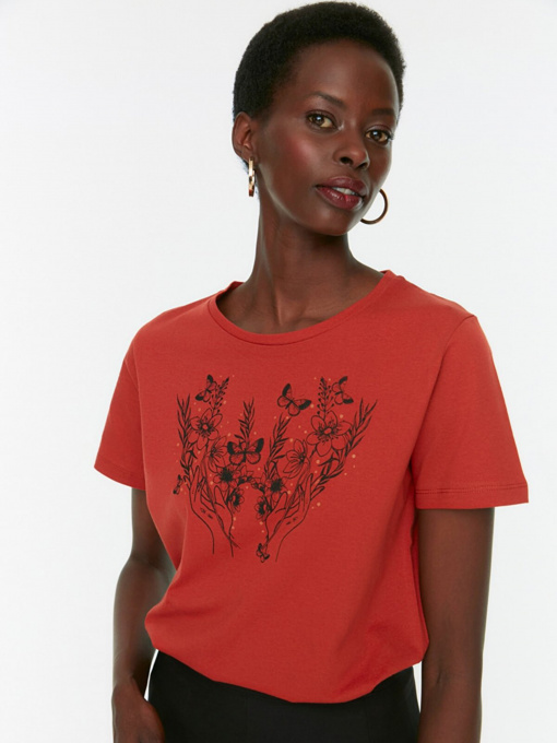 Футболка Trendyol модель TWOSS22TS1624/Kiremit Фото