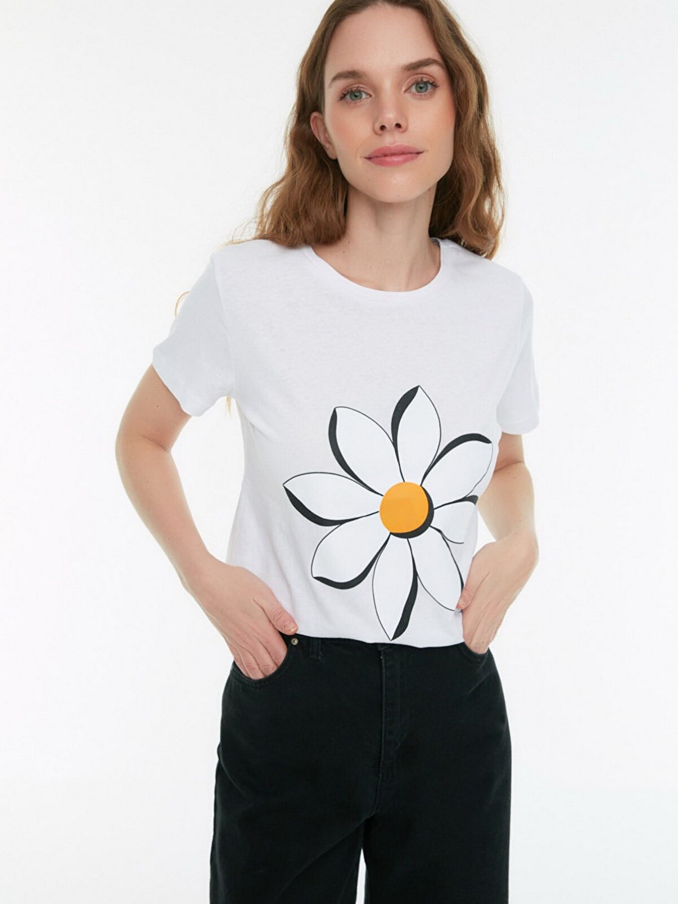 Футболка Trendyol модель TWOSS22TS1636/Beyaz Фото