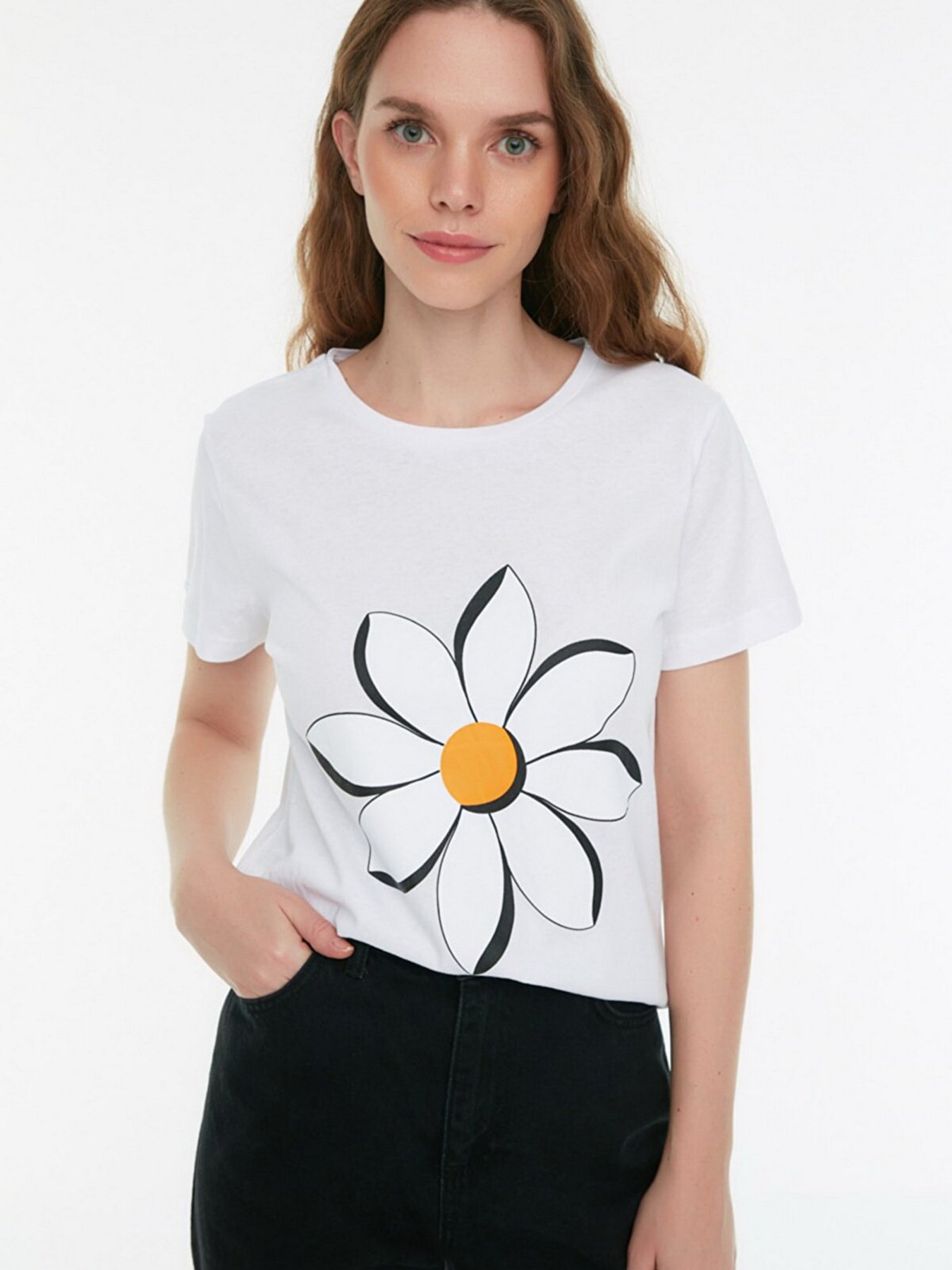 Футболка Trendyol модель TWOSS22TS1636/Beyaz Фото