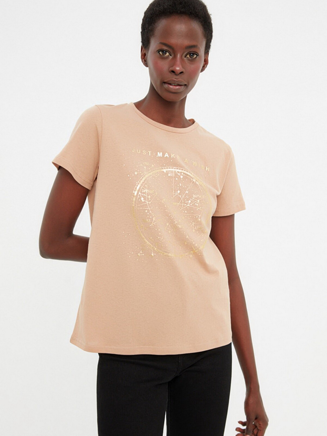 Футболка Trendyol модель TWOSS22TS1642/Bej Фото