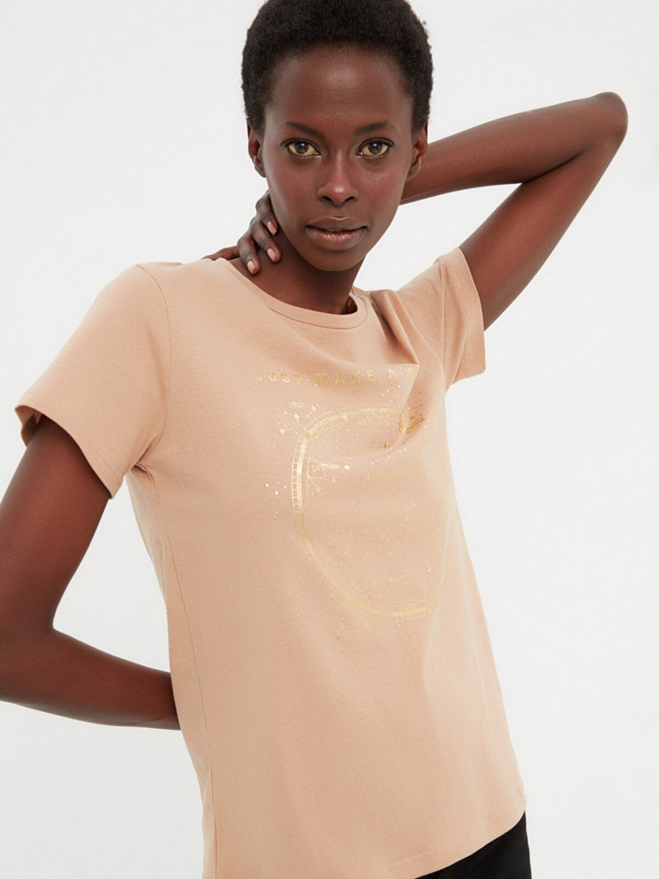 Футболка Trendyol модель TWOSS22TS1642/Bej Фото