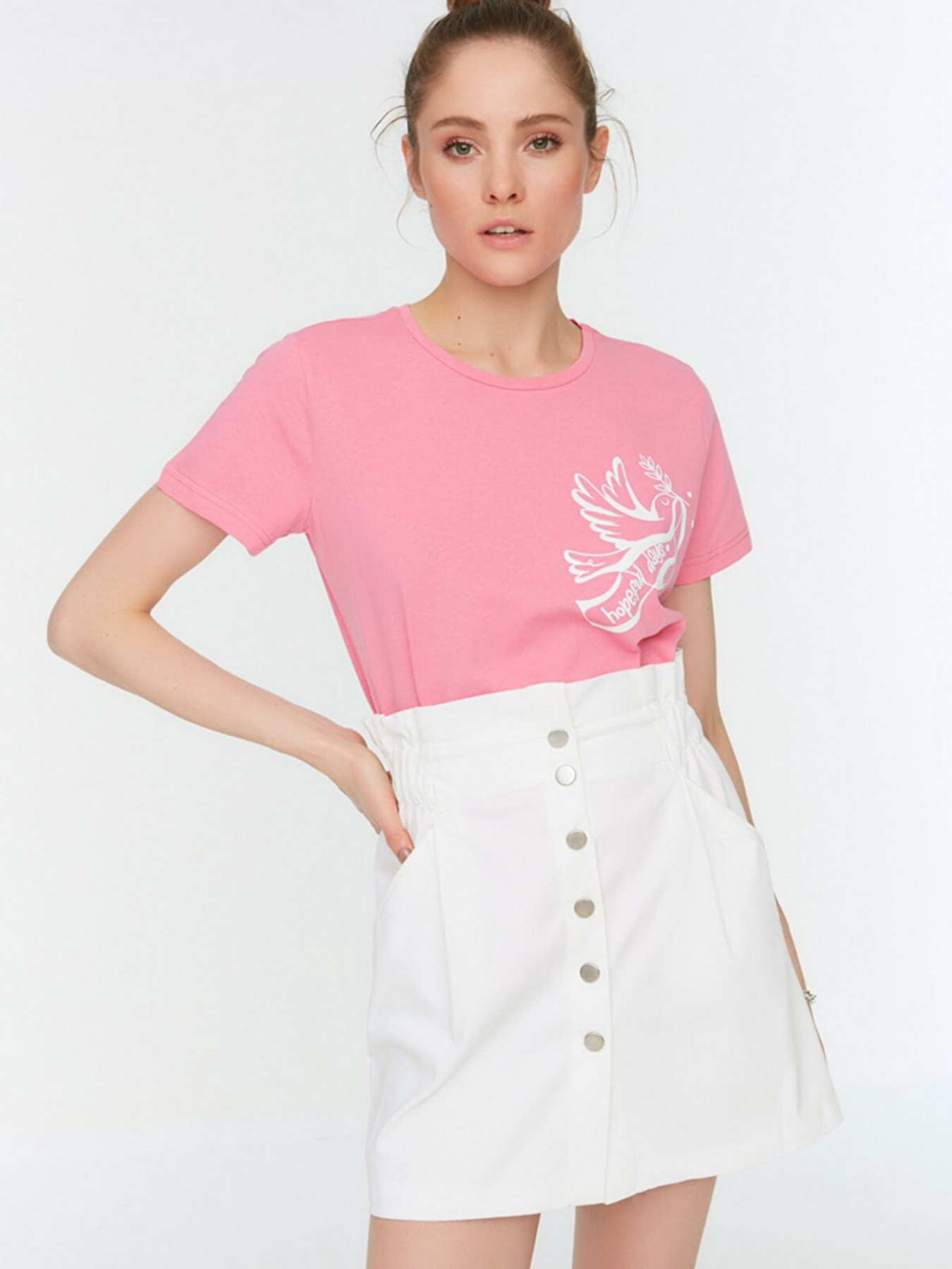 Футболка Trendyol модель TWOSS22TS1643/Pembe Фото