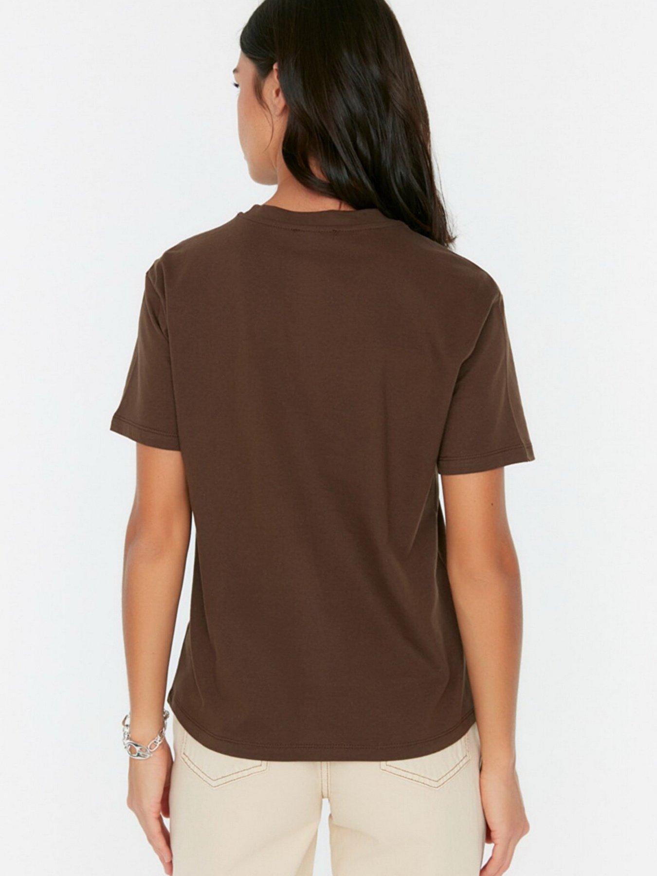 Футболка Trendyol модель TWOSS22TS1801/Kahverengi Фото