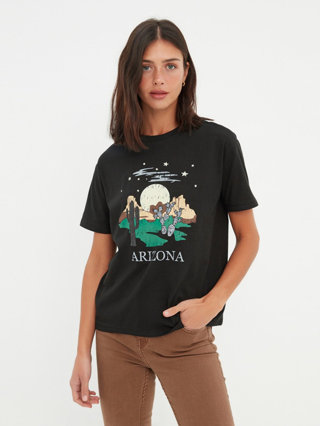 Футболка Trendyol модель TWOSS22TS1801/Siyah Фото