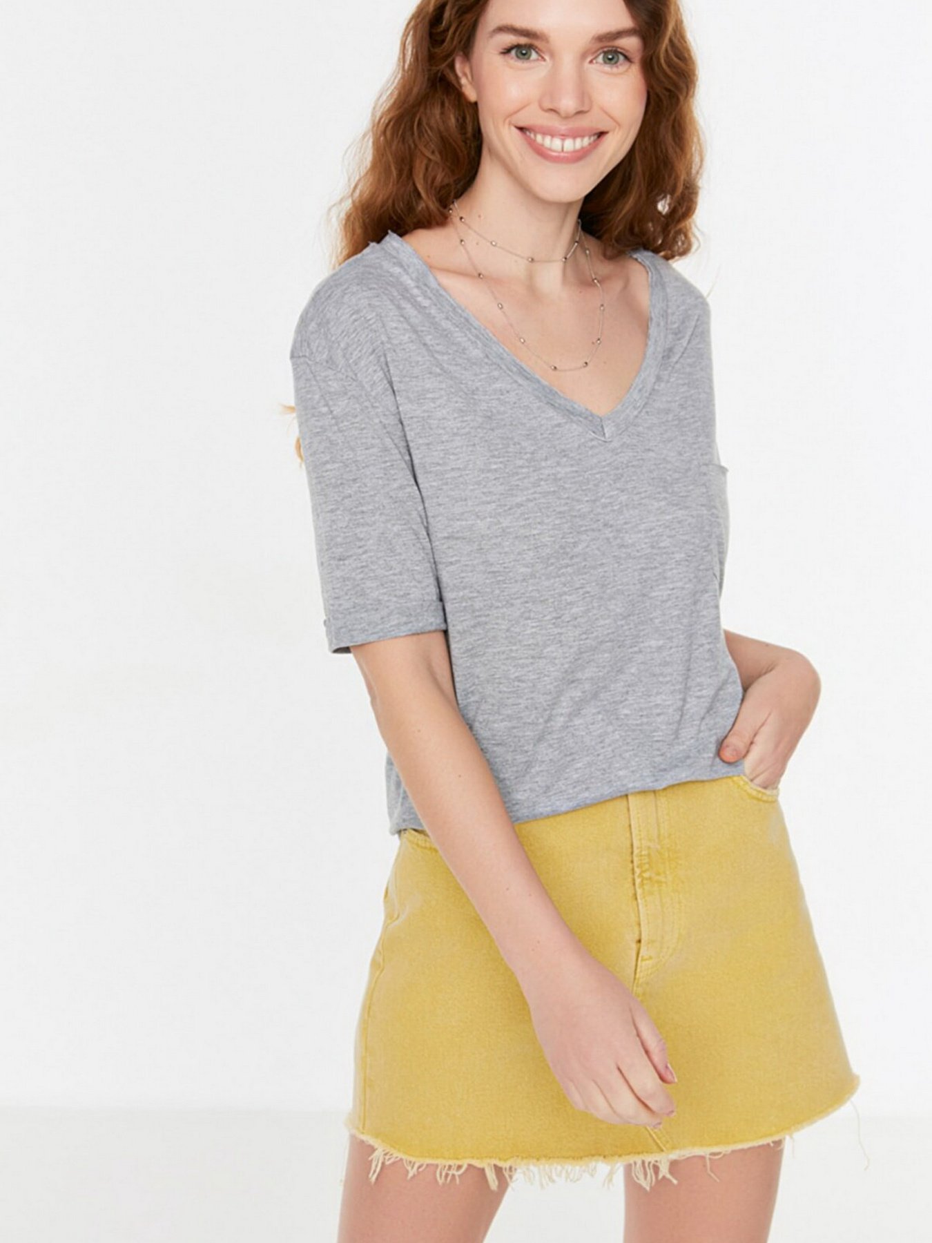 Футболка Trendyol модель TWOSS22TS1805/Gri Фото