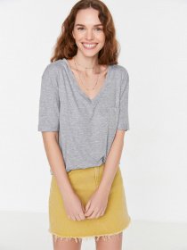 Футболка Trendyol модель TWOSS22TS1805/Gri Фото